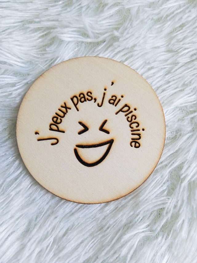 Disque accessoire &quot;J&#039;peux pas j&#039;ai piscine&quot; pour panneau de porte interchangeable By Romalysa