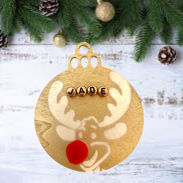 Boule de Noël “renne” avec prénom 