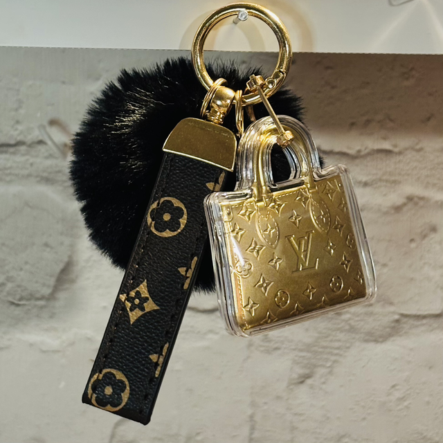 Chic inspired handbag Pom Pom keychain 2 designs