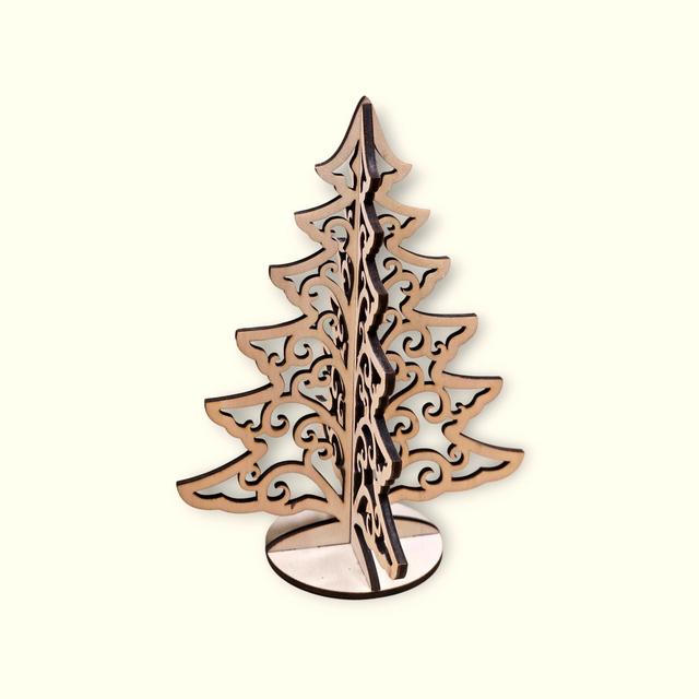 Dekorativer 3D-Holzweihnachtsbaum