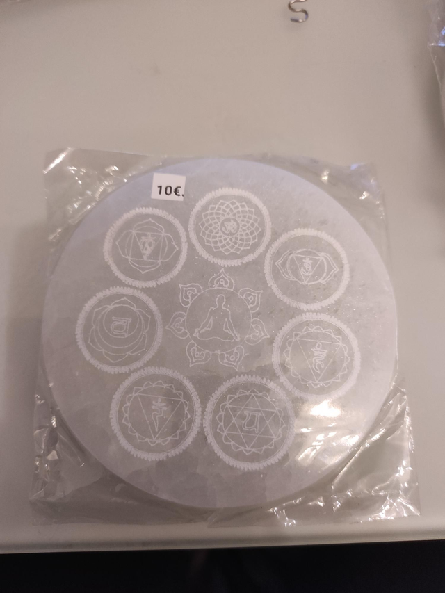 Plaque sélénite chakras 