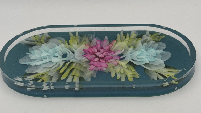 Resin Blooming Tranquility Trinket Tray