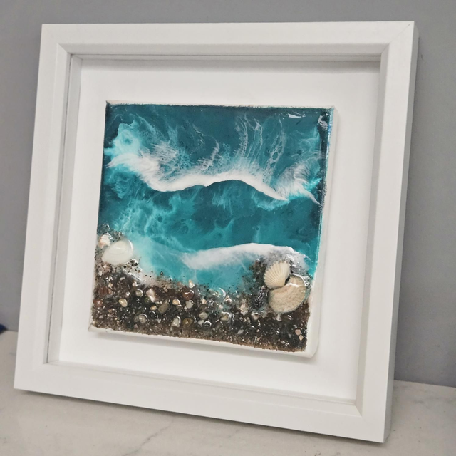 Framed Mini Beach on Canvas.