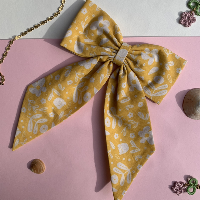 Yellow Flower Hair Bow