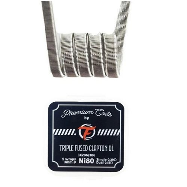 Triple Fused Clapton DL Ni80 0.30Ω New Version (10pcs) - Fumytech