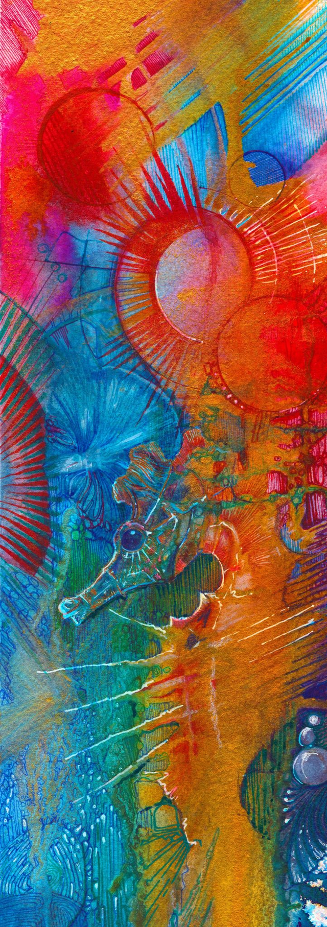 A fairy in a jam jar (Sea Horse) Art Print