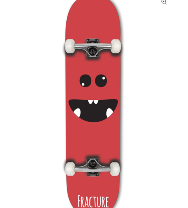 Fracture Lil Monsters Red Complete Skateboard - 7.25”