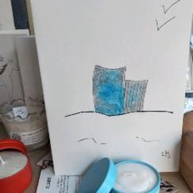 carte rocher + bougie bleue