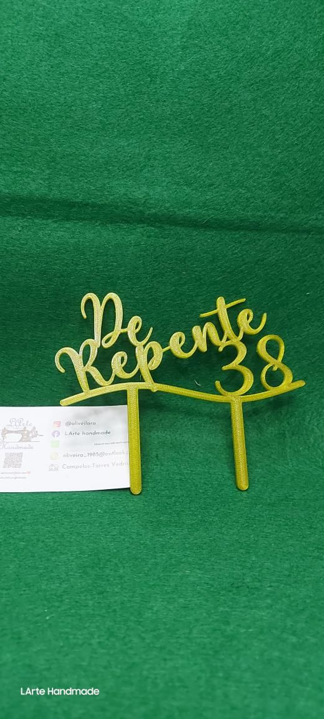 Topo de bolo &quot; De Repente38&quot;