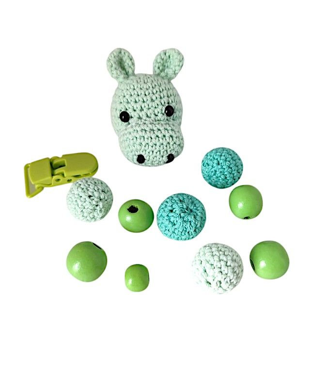 Attache-sucette hippopotame à personnaliser