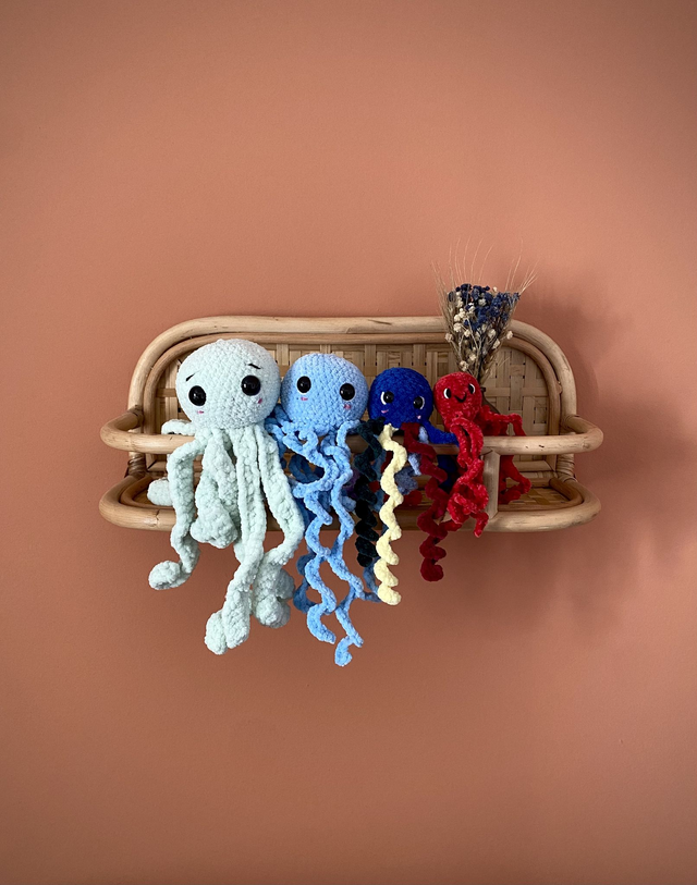 Poulpe taille XS rouge tomate