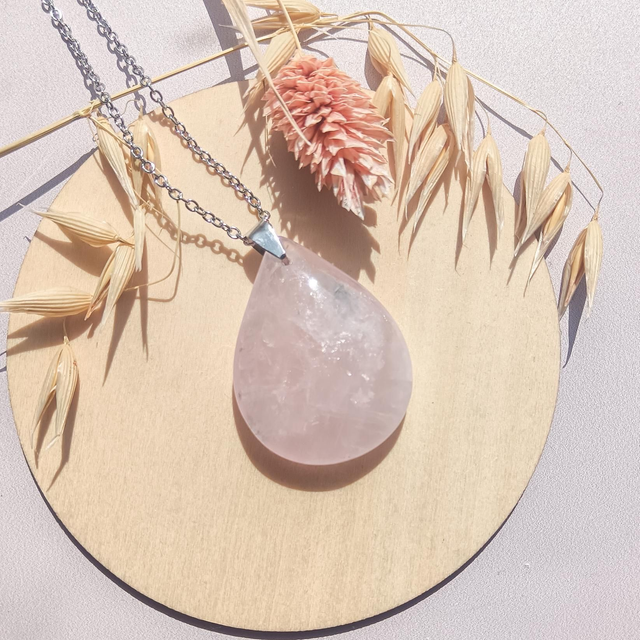 Collier quartz rose 