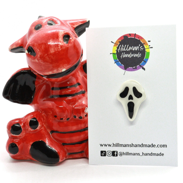 Ghost Face Pin Badge - DISCONTINUED
