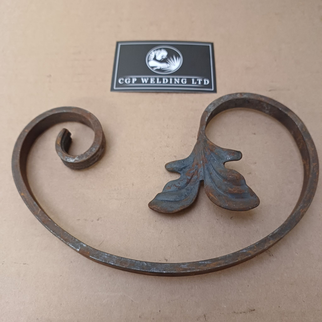 Wrought Iron Abstract Leaf Scroll