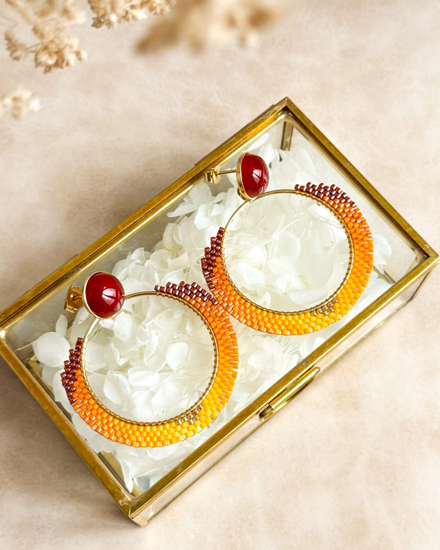 Braises - Boucles d'oreilles tissées main