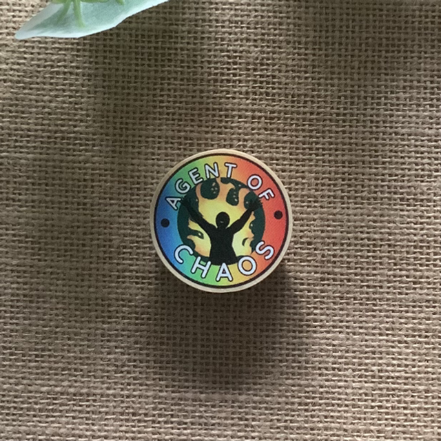 Wooden Pin Badge - Agent of Chaos