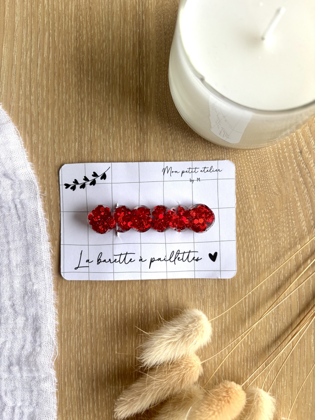 La barette à paillettes - Rouge Noël 🎅🏼