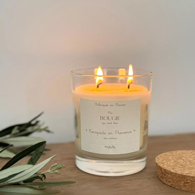 Bougie végétale - 60h - "Escapade en Provence" 220Gr