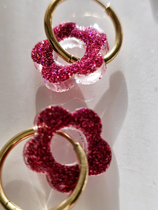 CREOLES EDEN PAILLETTES FUSHIAS