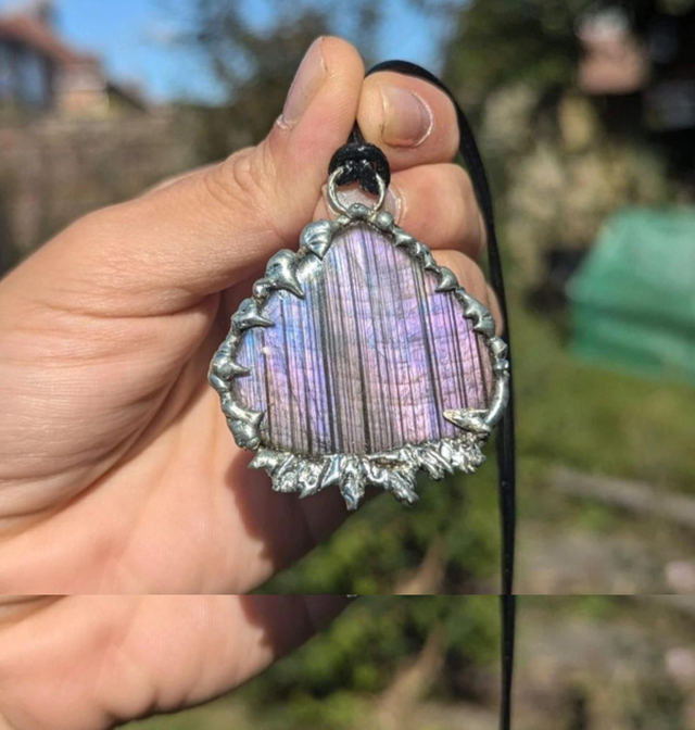 Purple labradorite big pendant 
