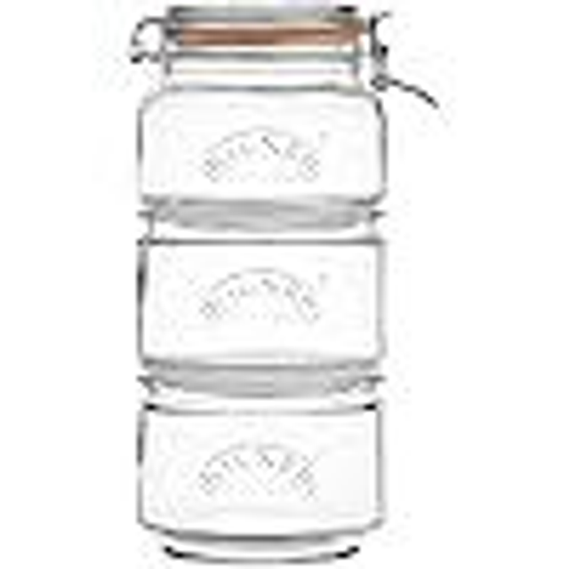 Kilner Stackable Glass Storage Jar Set – 900ml and 2 x 880ml