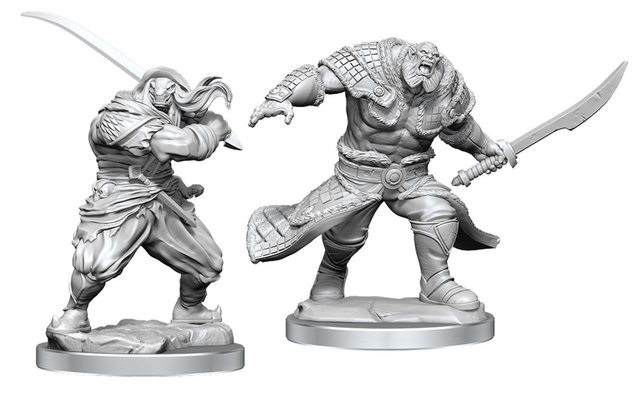 Magic The Gathering: Zurgo Helmsmasher &amp; Unyeilding Krumar Unpainted Miniatures
