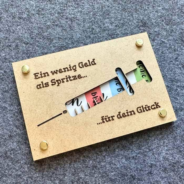 Geschenkkarte "Geldspritze"