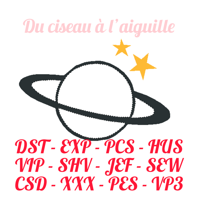 fichier broderie planète - Cadre 10x10 / 12 Formats