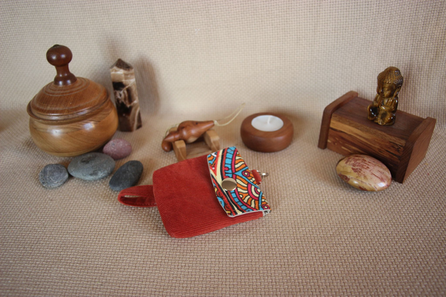 Pochette pour pendule talisman cristaux