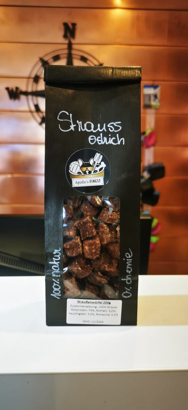 Apollo&#039;s Straußen Trainingssnack natur - 200g