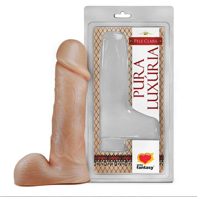 Pênis Realístico Com Escroto Maciço - 18,4cm X 4cm Referência: PA020 