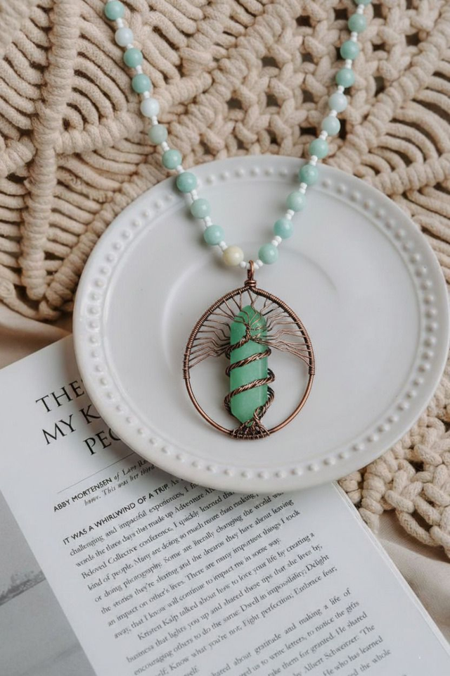 Collier en amazonite et aventurine verte