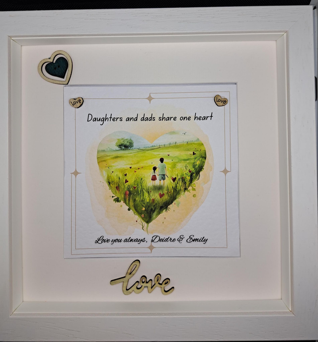 Personalised father&#039;s gift. Beautiful frame for Father&#039;s day, birthdays or special occasions. 