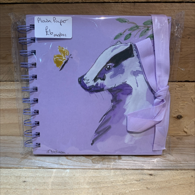 Hand Painted Badger Notebook 