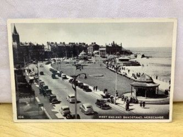 Morecambe, West End Bandstand, Lancashire, Posted 1957 unbranded postcard. Our Ref No R382 £2.50