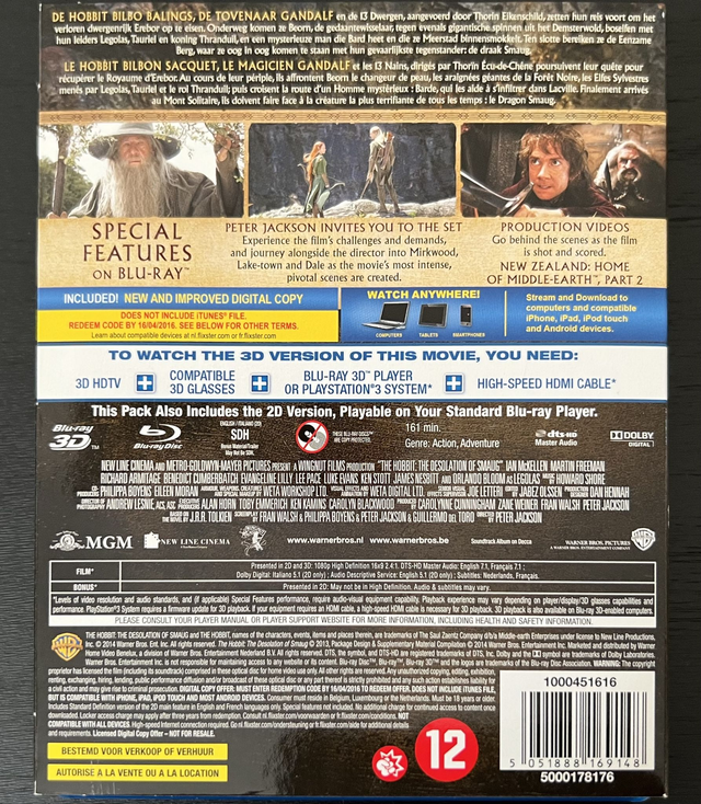 Blu-Ray 3D : The Hobbit Trilogy: An Unexpected Journey * The Desolation Of Smaug * The Battle Of The Five Armies *