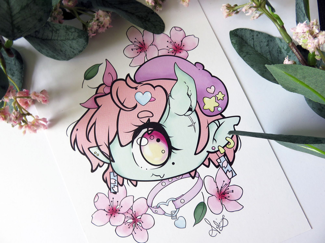 Cherry Blossom Cyclops A5 Print
