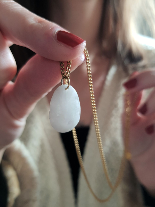 Collier pierre de lune arc-en-ciel - Intuition féminine