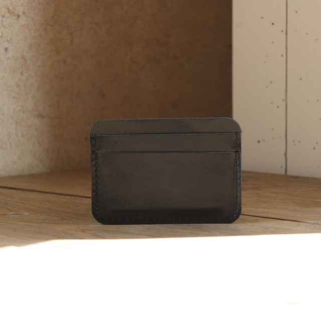 Porte-cartes en cuir de vachette – format  horizontal – fait main  