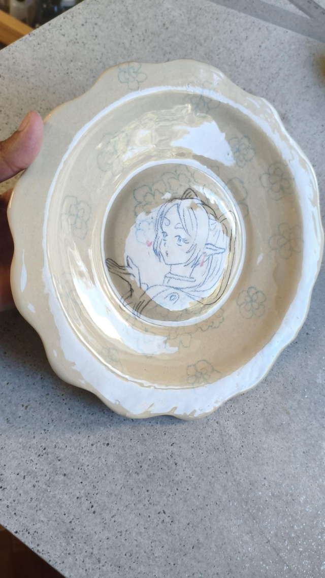 Handcrafted Anime-Inspired Ceramic Plate – Frieren Illustration