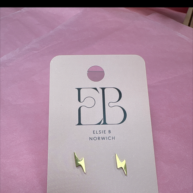 Gold thunder bolt earrings 