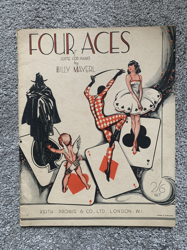 Four Aces Suite for Piano Billy Mayerl vintage sheet music book 1933