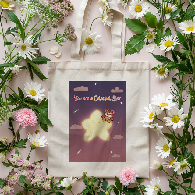 You are a Celestial Star Medium Canvas Tote Bag