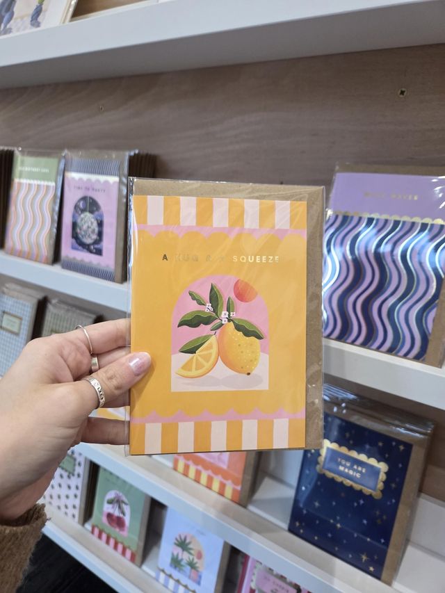 A Hug & A Squeeze Gold Foil Greetings Card - EV-011