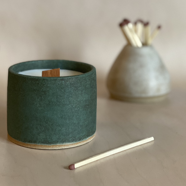 Aromatherapy Candle Forest Green   (Clary Sage - Sweet Marjoram - Rosemary Essential Oils)