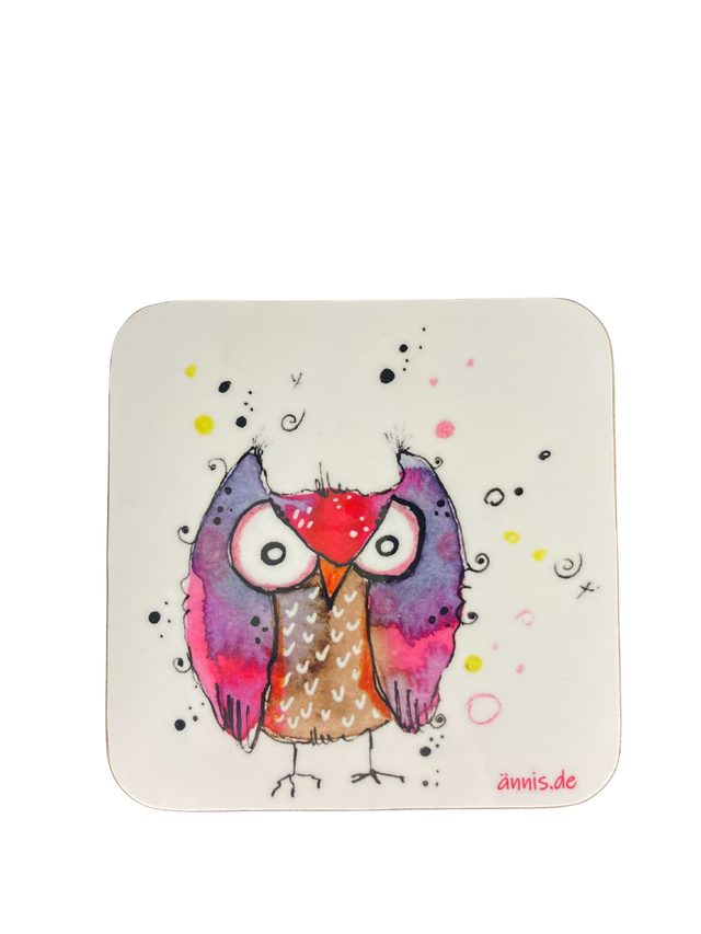 Untersetzer "Angry Eule"