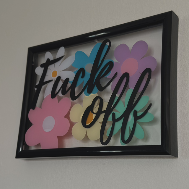 ‘Fuck off’ shadow frame
