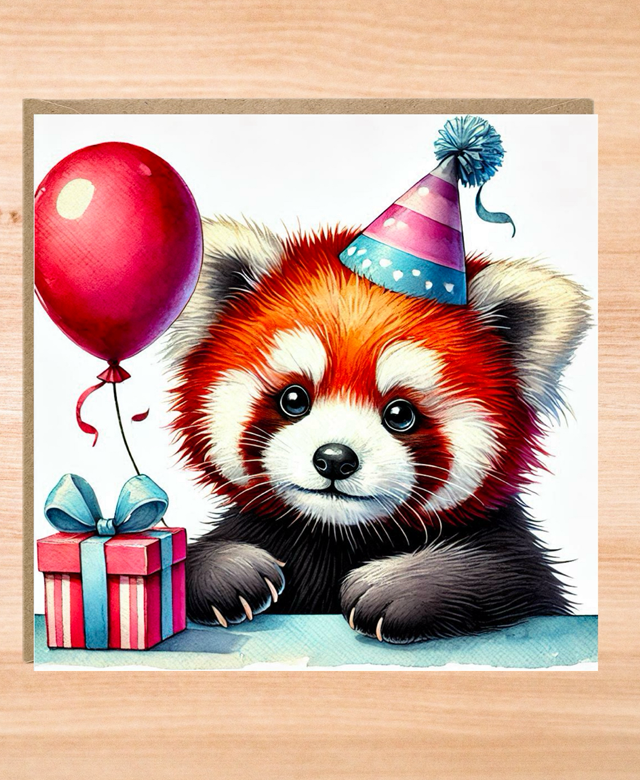 Red Panda Birthday Card