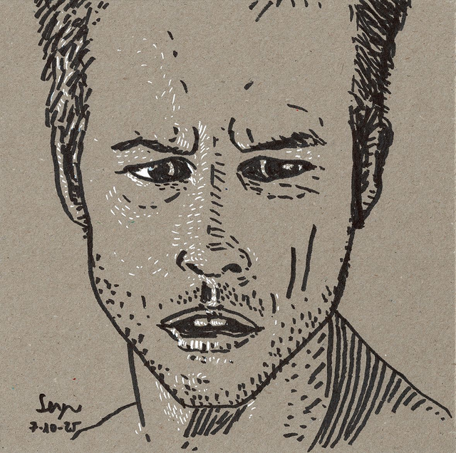 Dibujo: Retrato de Guy Pearce (Memento)