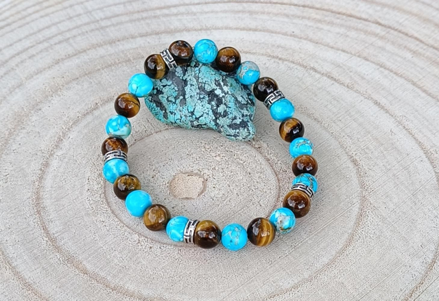 Jaspe Impérial Turquoise et Œil de Tigre